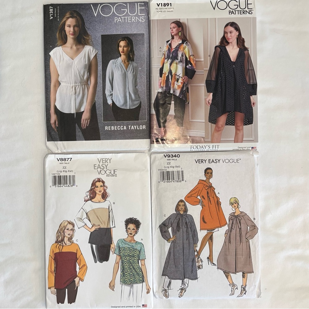 Lot of 4 Vogue Sewing Patterns V1387 / V1891 / V8877 / V9340